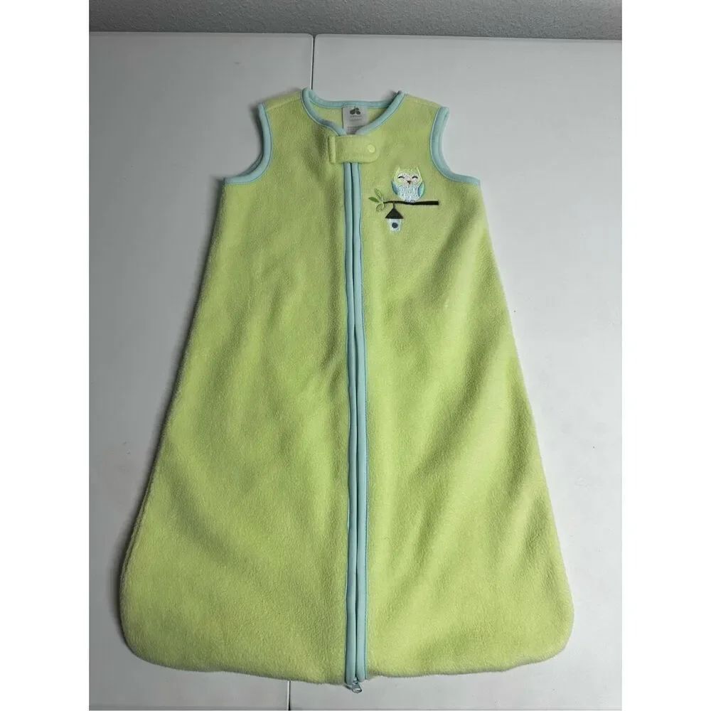 Just Born Baby Sleeping Bag Fleece Wearable All Season Plush Sleeveless Green